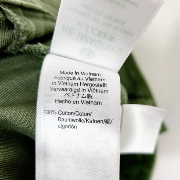 J CREW Army Green Mini Denim Skirt 32 High Waist Button Front NEW - Picture 9 of 11